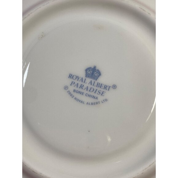 VTG Royal Albert Paradise Blue Floral Bone China Cup Saucer Gold Trim England - Picture 7 of 14
